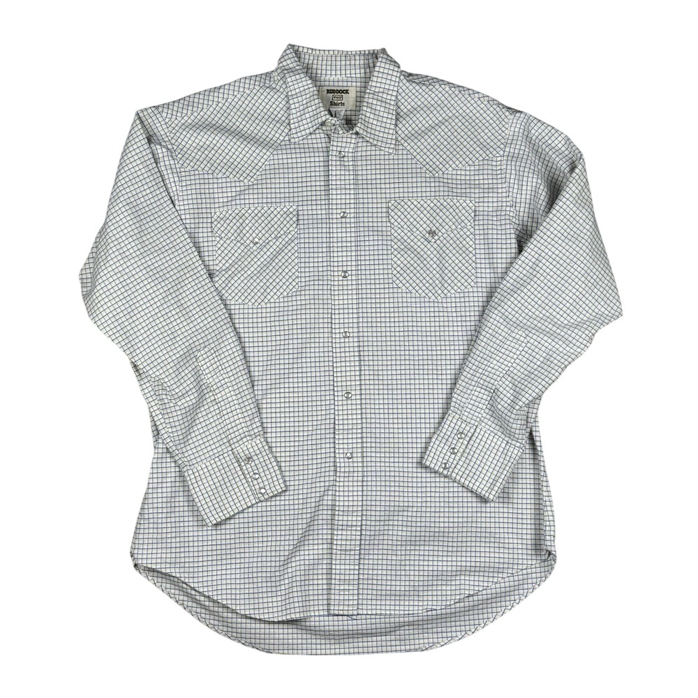 VTG Ruddock Pearl Snap Western Shirt Men's XL Classic Fit Long Plaid USA Made
